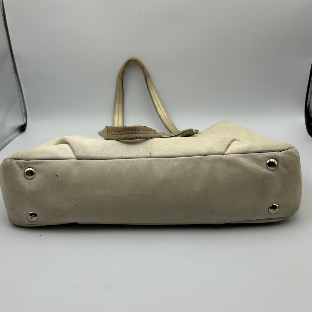 Coach Soho Buckle Tote Women Large Cream Gold Leather… - Gem